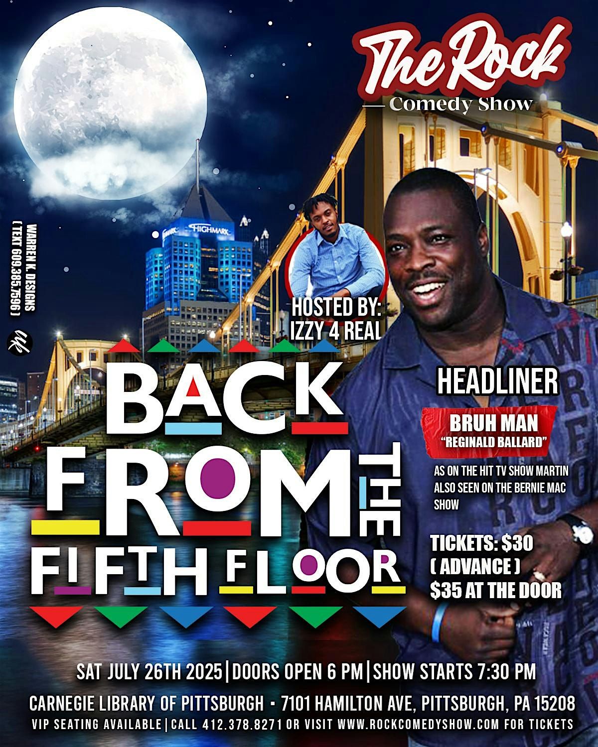 The Rock Comedy Show featuring Bruh Man Back From The 5th Floor, 26 July | Event in Pittsburgh | AllEvents