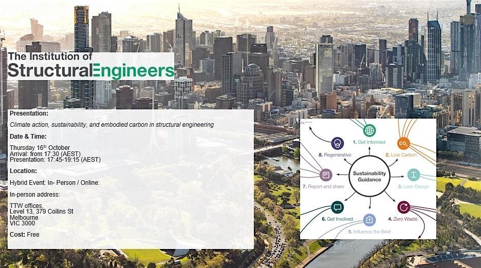 Climate action, sustainability & embodied carbon in structural engineering, 16 October | Event in Melbourne