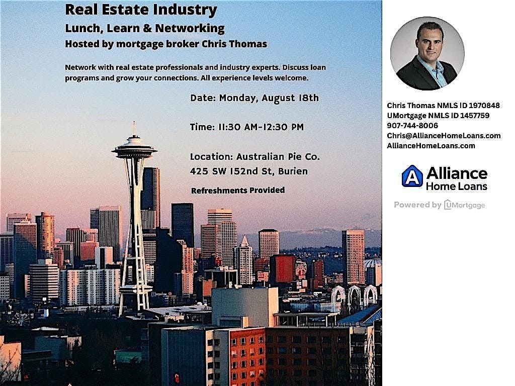 Seattle–Tacoma Real Estate Industry  Lunch, Learn & Networking, 18 August | Event in Burien | AllEvents