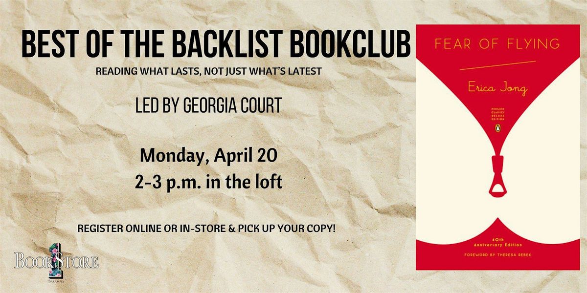 Best of the Backlist Book Club: "Fear of Flying" by Erica Jong, 20 April | Event in Sarasota | AllEvents