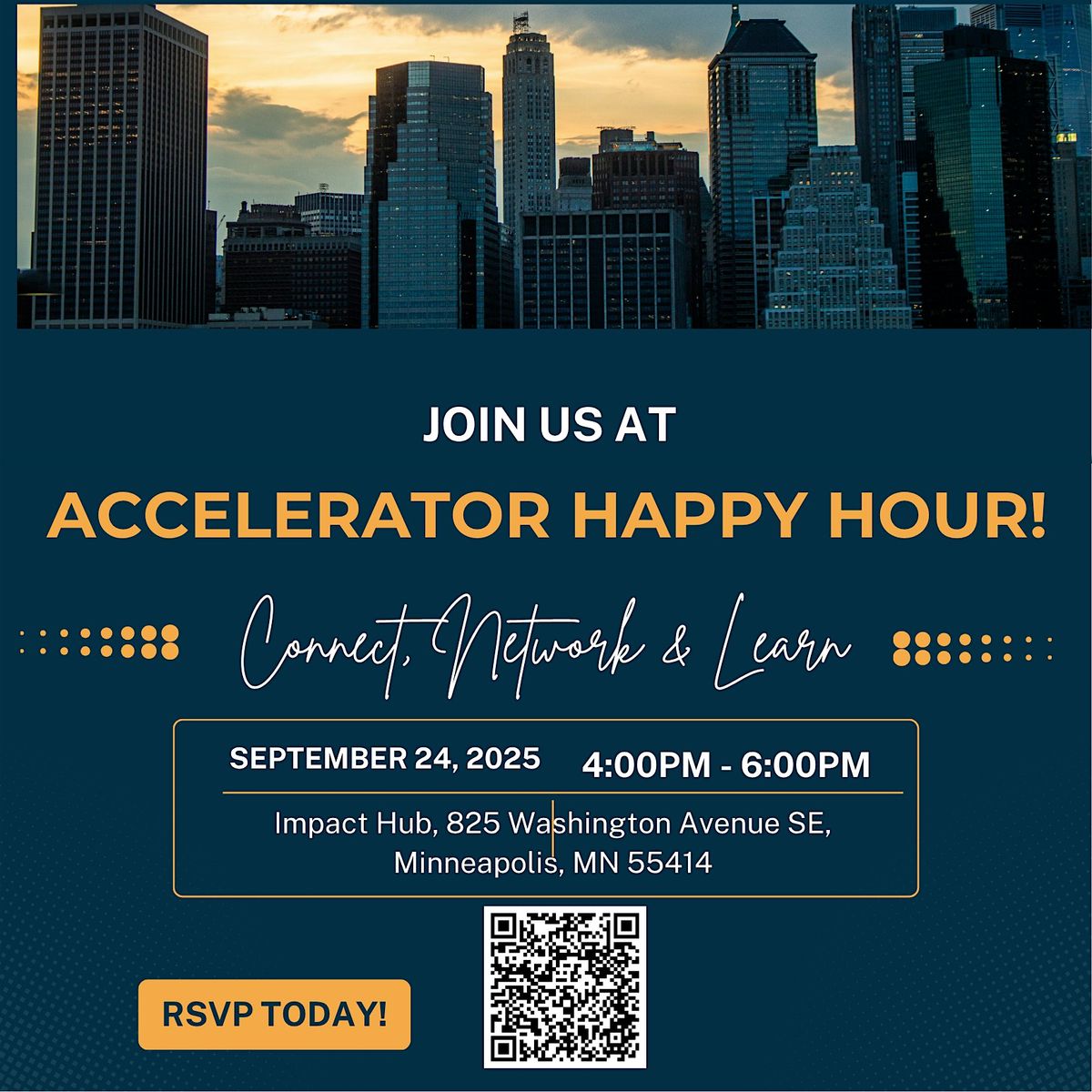 Accelerator Happy Hour – Connect, Network & Learn!, 24 September | Event in Minneapolis | AllEvents