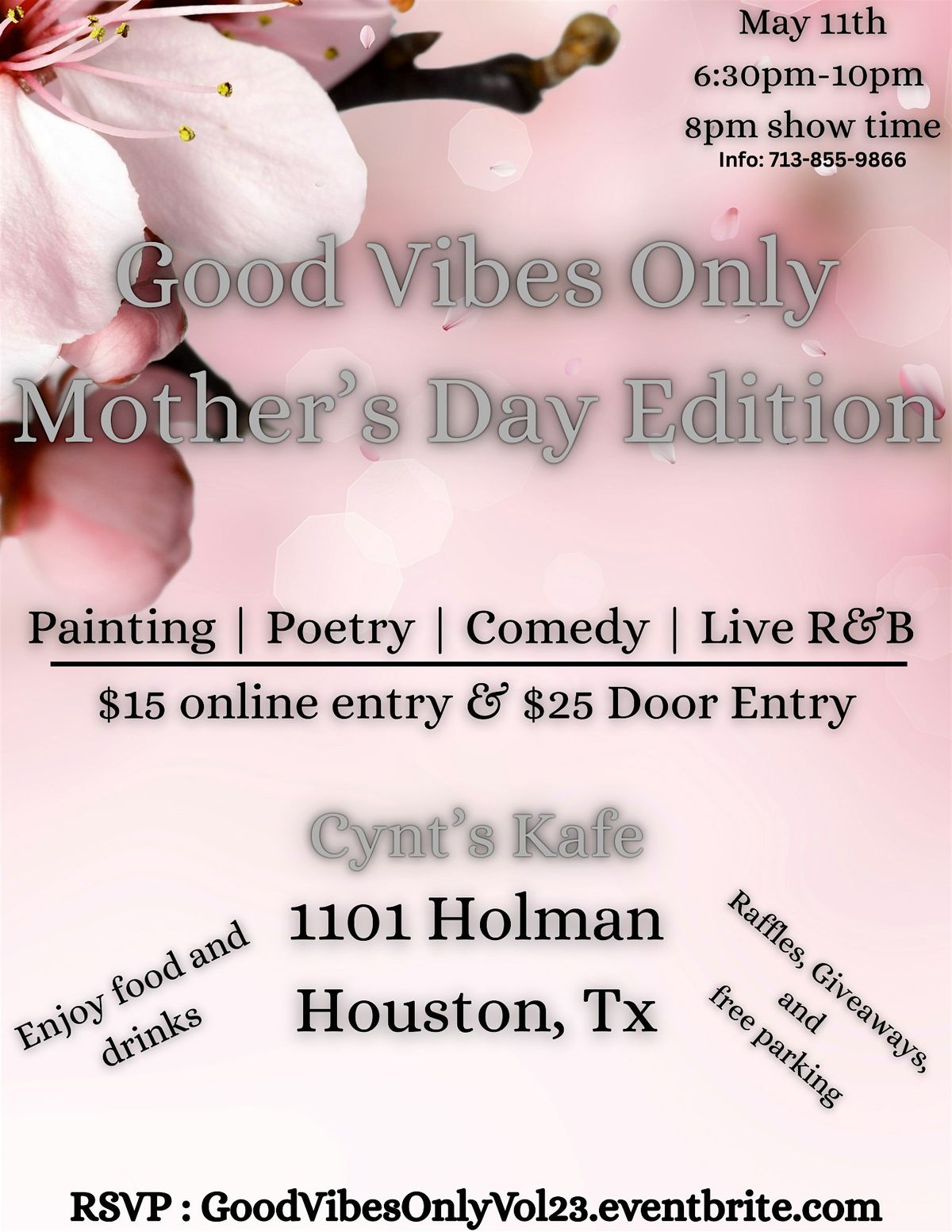 Good Vibes Only: Mother’s Day Edition, 11 May | Event in Houston | AllEvents