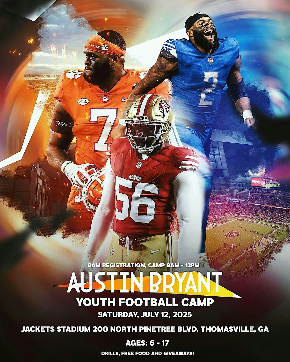 Austin Bryant Annual Youth Football Camp, 12 July | Event in Thomasville | AllEvents