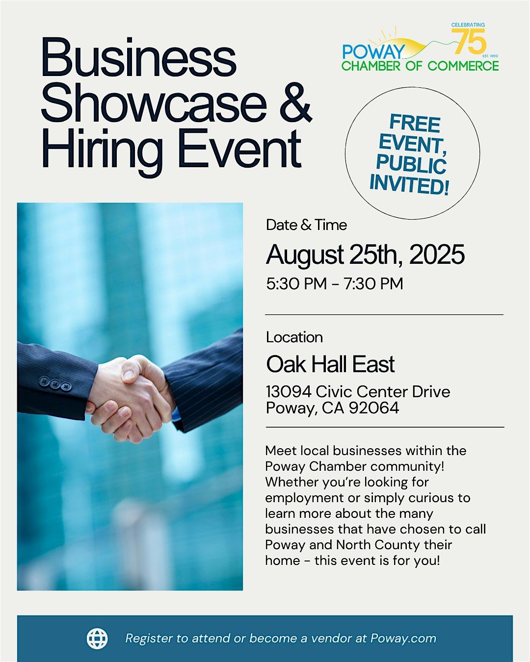 Business Showcase & Hiring Event, 25 August | Event in Poway | AllEvents