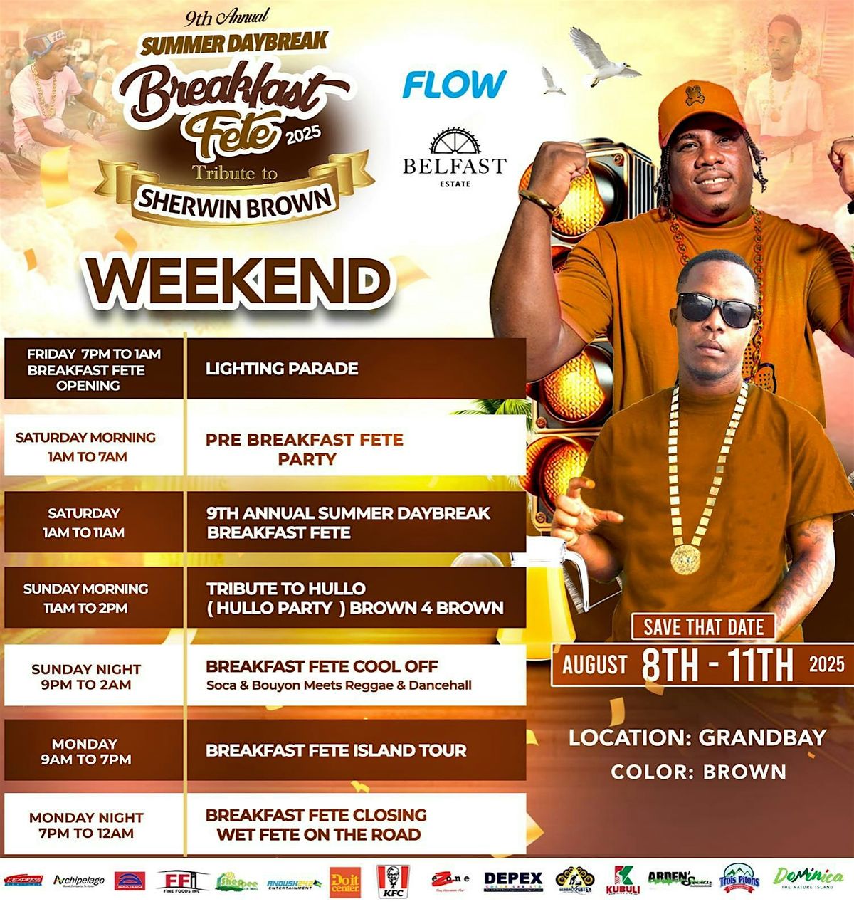 Breakfast Fete Island Tour Wet Fete 2025, 11 August | Event in Berekua | AllEvents