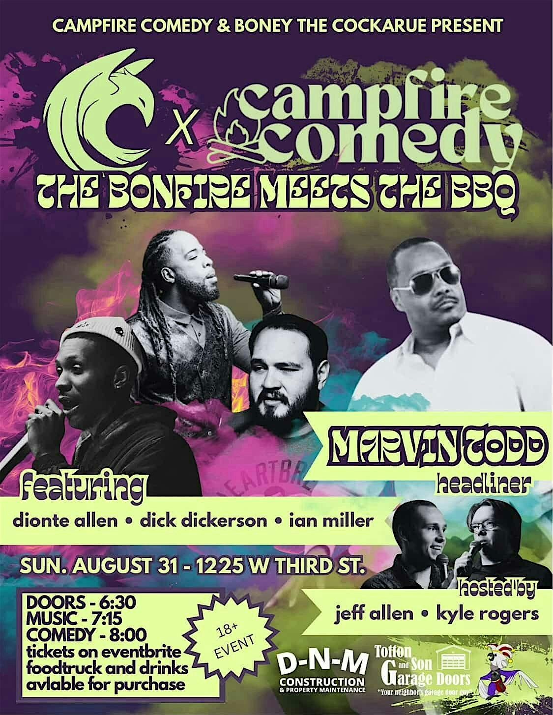 Campfire Comedy & CockaRue Comedy Present…Where the Bonfire Meets the BBQ!, 31 August | Event in Dayton