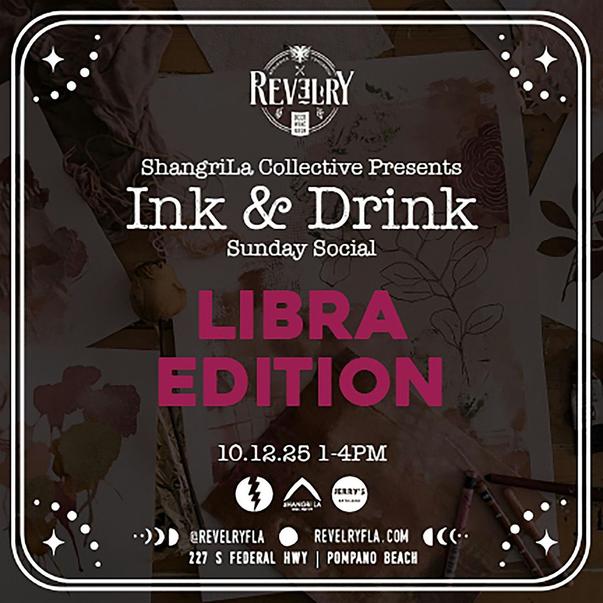Ink + Drink Sunday Social: Libra  Edition, 12 October | Event in Pompano Beach | AllEvents