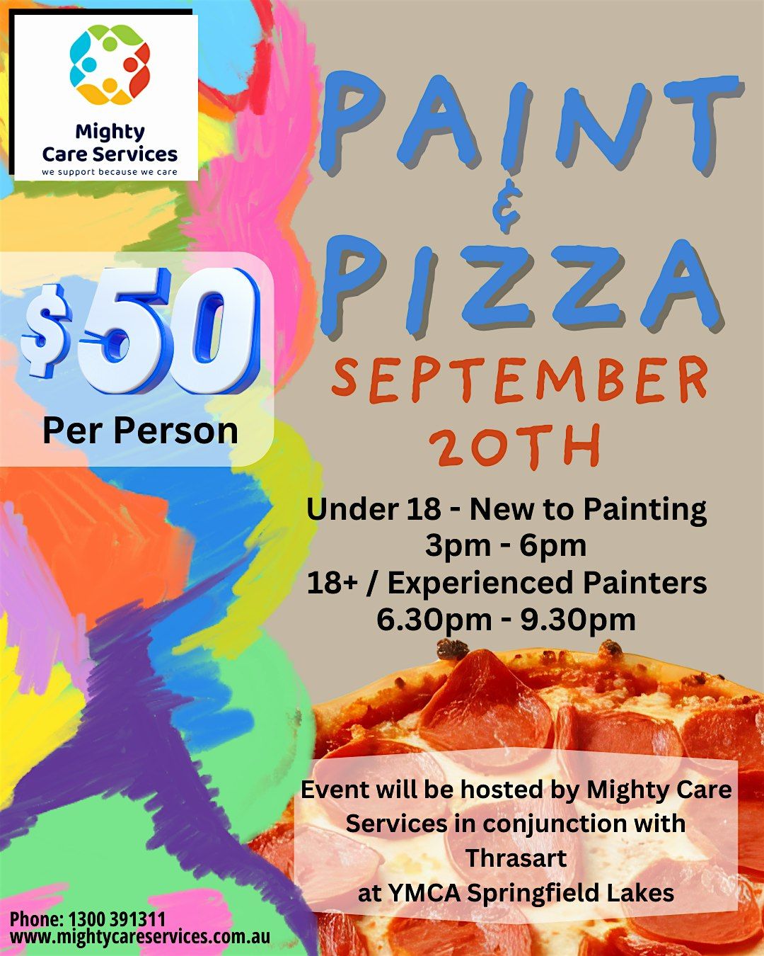 Paint & Pizza, 20 September | Event in Springfield Lakes | AllEvents