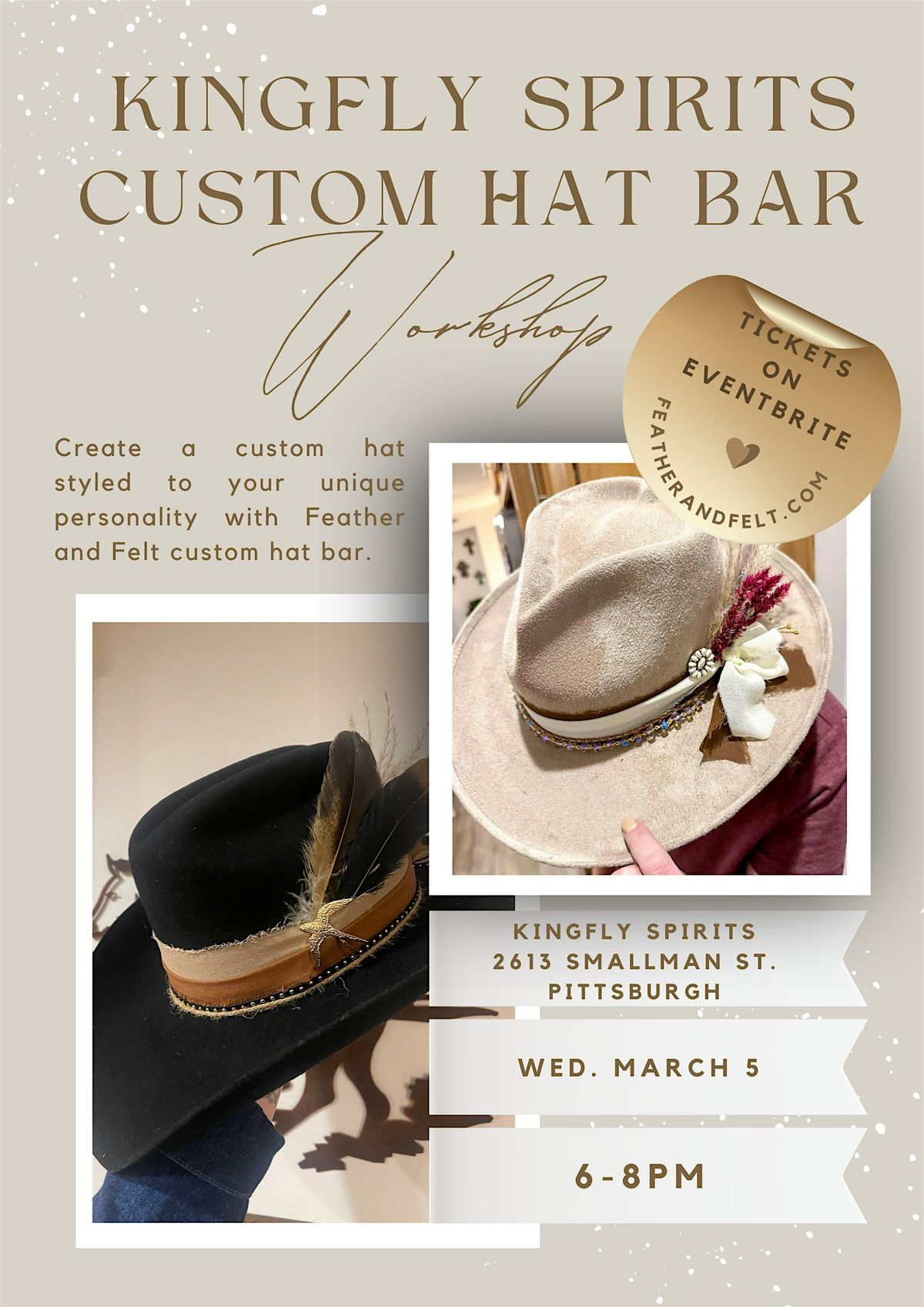 Feather and Felt Hat Bar Workshop at Kingfly Spirits, 4 September | Event in Pittsburgh | AllEvents