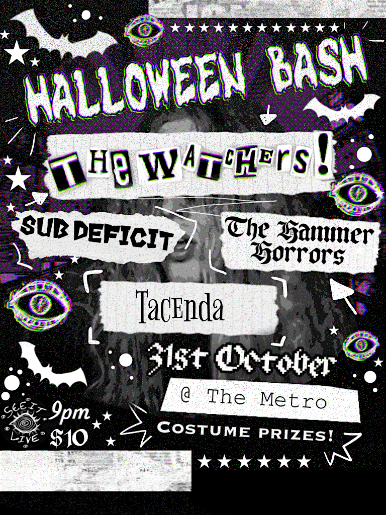 HALLOWEEN BASH w The Watchers, Sub Deficit, The Hammer Horrors, Tacenda, 31 October | Event in Adelaide | AllEvents