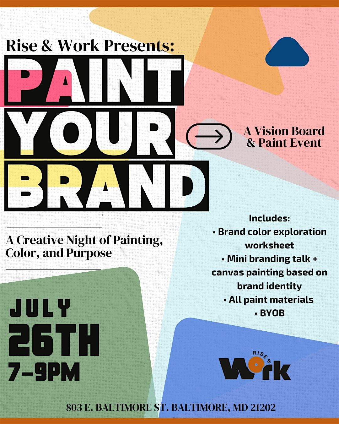 Paint Your Brand: Vision Board & Paint, 26 July | Event in Baltimore | AllEvents