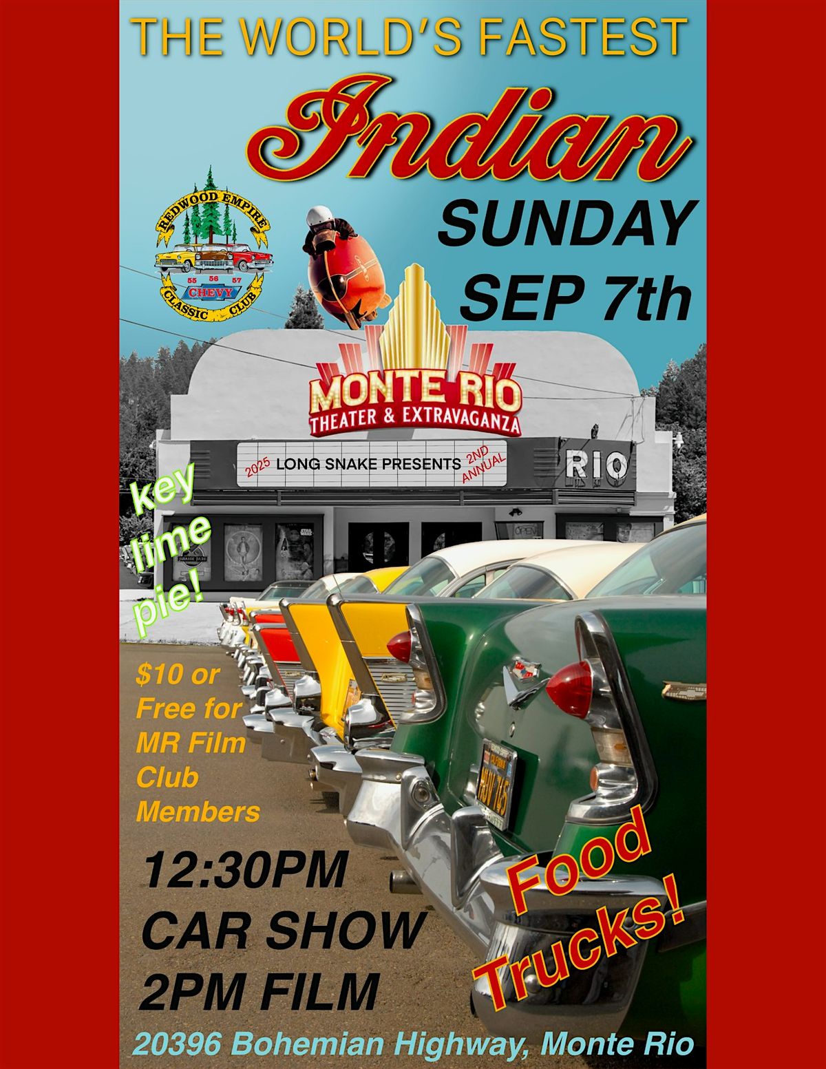 Monte Rio Events THE WORLDS FASTEST INDIAN Screening and Car show @ the Rio!, Monte Rio ...