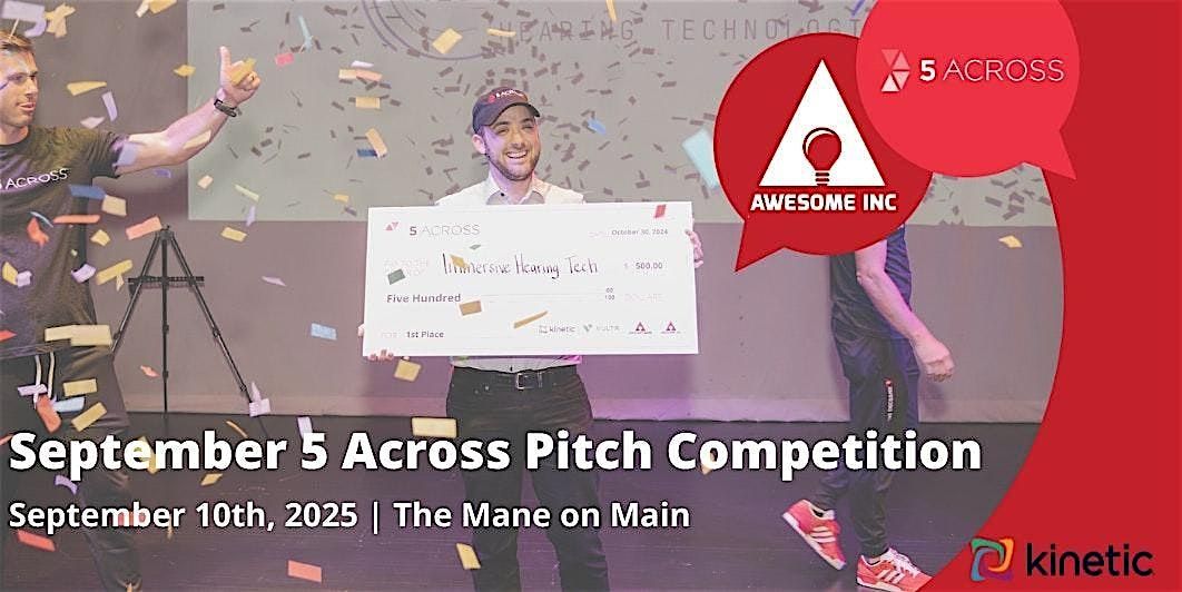 5 Across September 2025 Entrepreneur Pitch Competition - Awesome Inc, 10 September | Event in Lexington | AllEvents