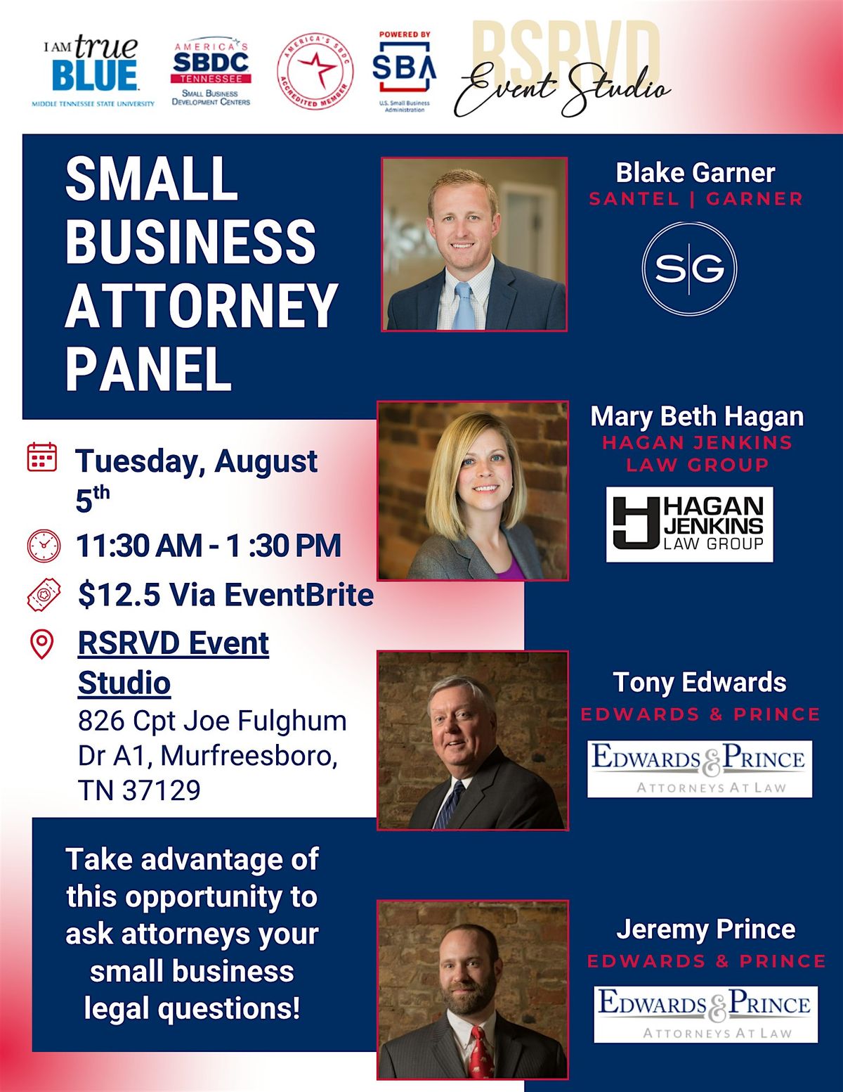 Small Business Attorney Panel, 5 August | Event in Murfreesboro | AllEvents