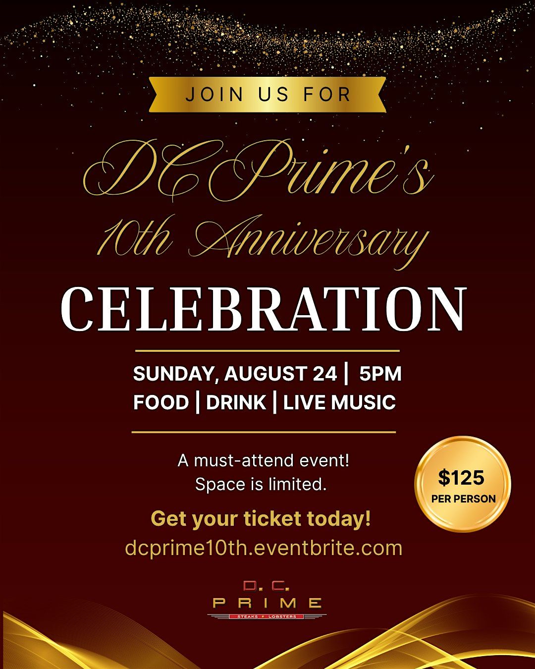 DC Prime's 10th Anniversary Celebration, 24 August | Event in Ashburn | AllEvents