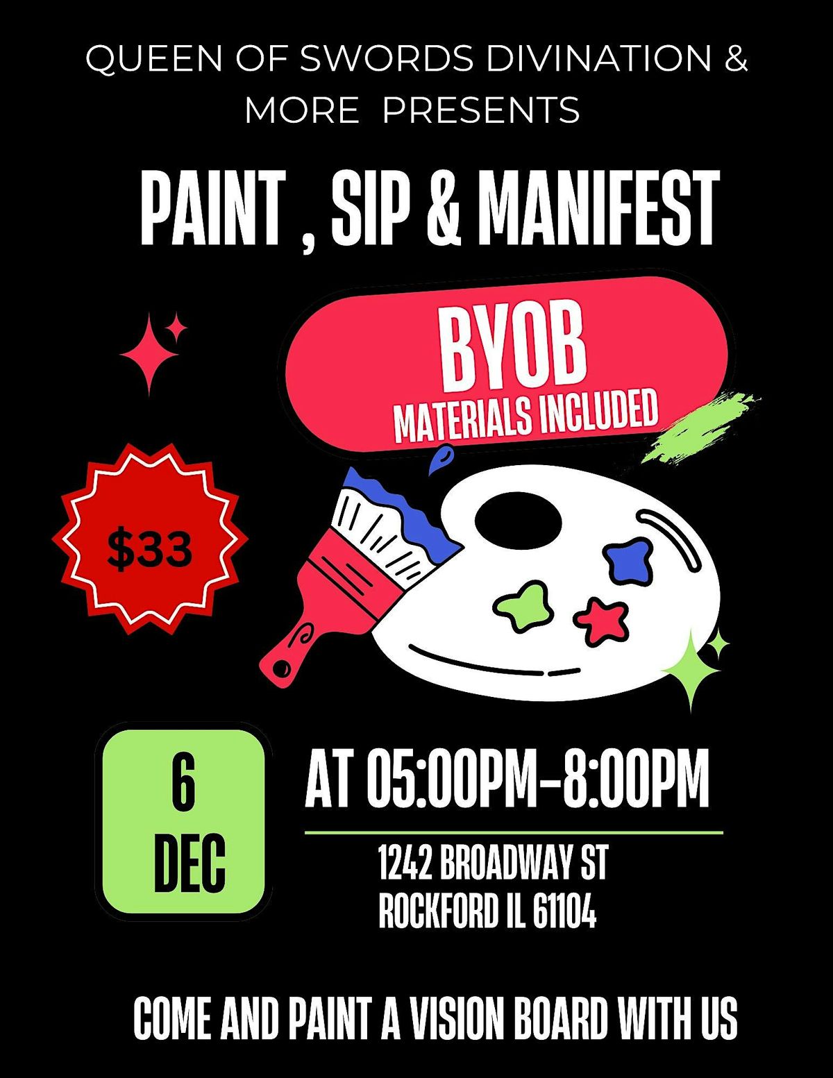 Paint Sip & Manifest, 6 December | Event in Rockford | AllEvents