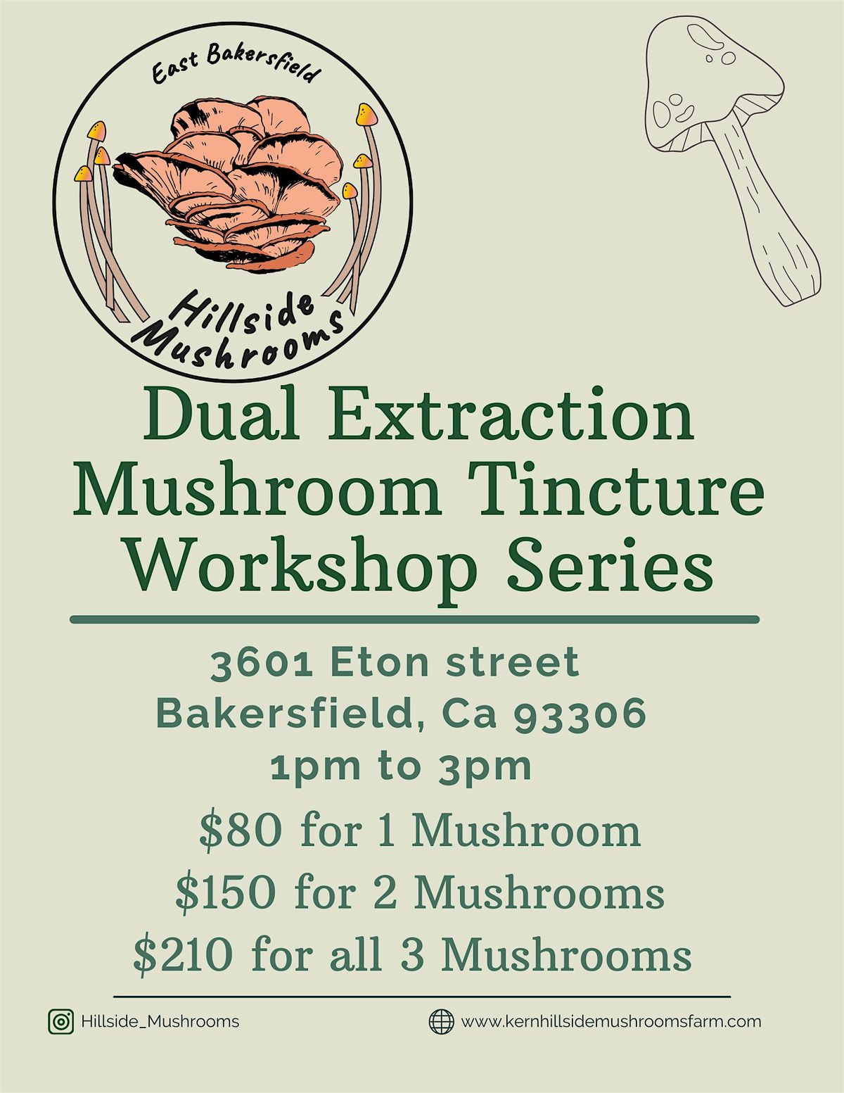 Dual Extraction Mushroom Tincture Workshop Series: Lions Mane & Cordyceps, 21 June | Event in Bakersfield