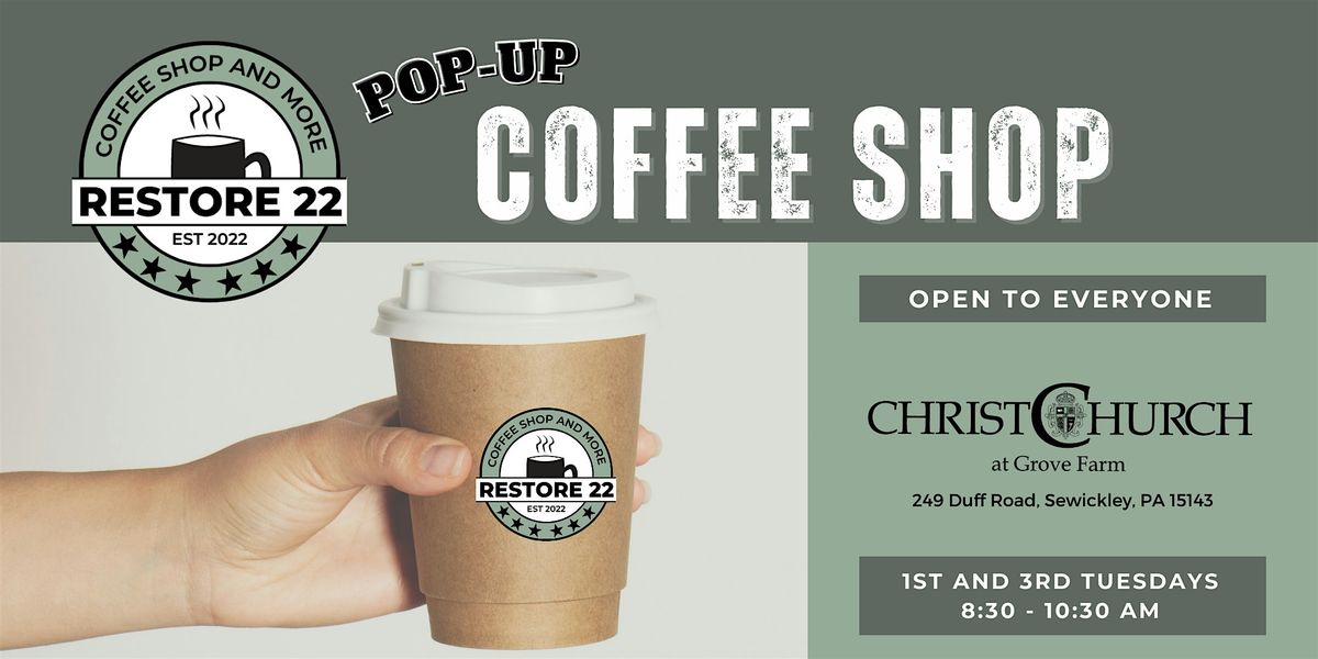 Restore 22 Pop-Up Coffee Shop - North, 5 August | Event in Sewickley | AllEvents