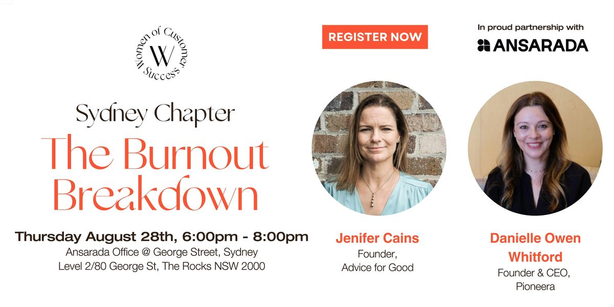 WoCS Sydney: The Burnout Breakdown, 28 August | Event in The Rocks | AllEvents