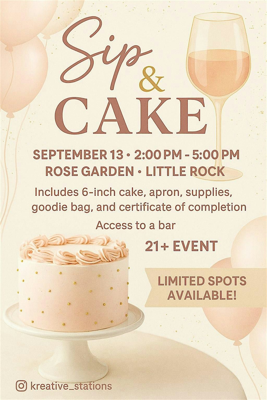 Sip & Cake, 13 September | Event in Little Rock | AllEvents