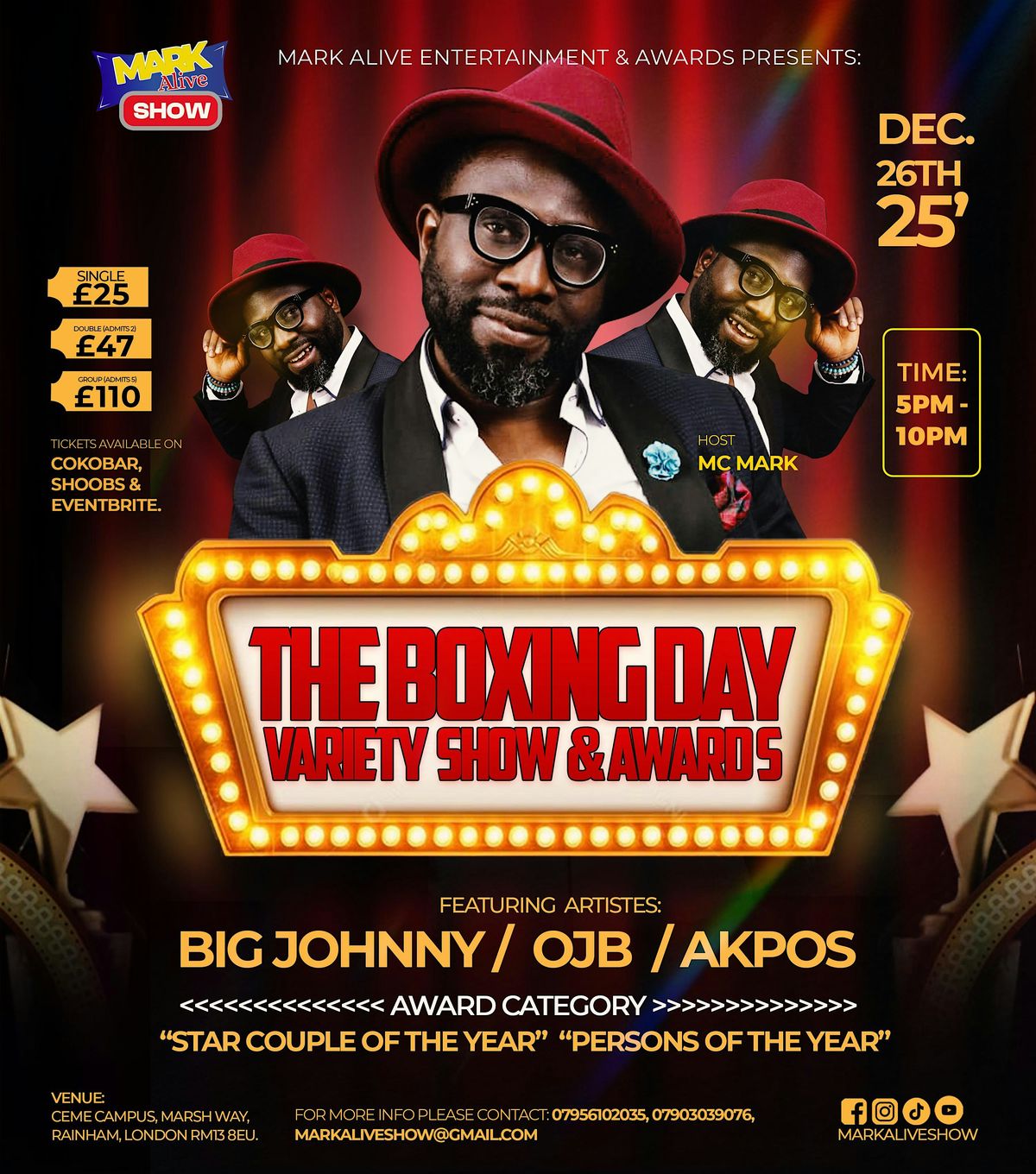 THE BOXING DAY VARIETY SHOW & AWARDS, 26 December | Event in Rainham | AllEvents