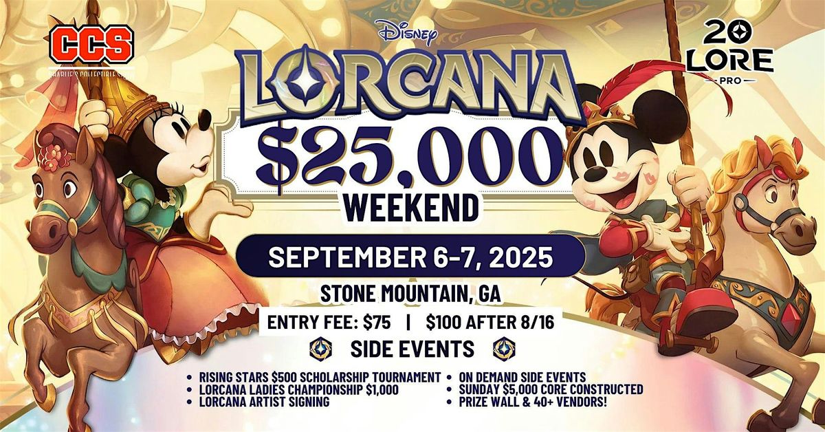 CCS $25,000 Lorcana Weekend – Invitational Qualifier #1, 6 September | Event in Stone Mountain | AllEvents