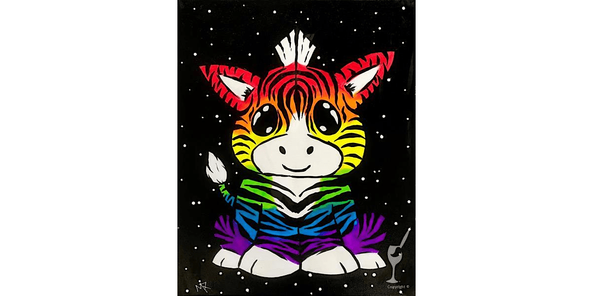 Neon Zebra With Stripes - Paint and Sip in New Braunfels | Classpop!™, 17 August | Event in New Braunfels