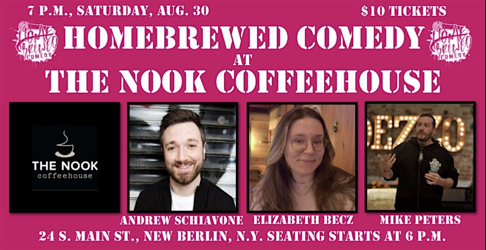 Homebrewed Comedy at The Nook Coffeehouse, 30 August | Event in Townsend | AllEvents