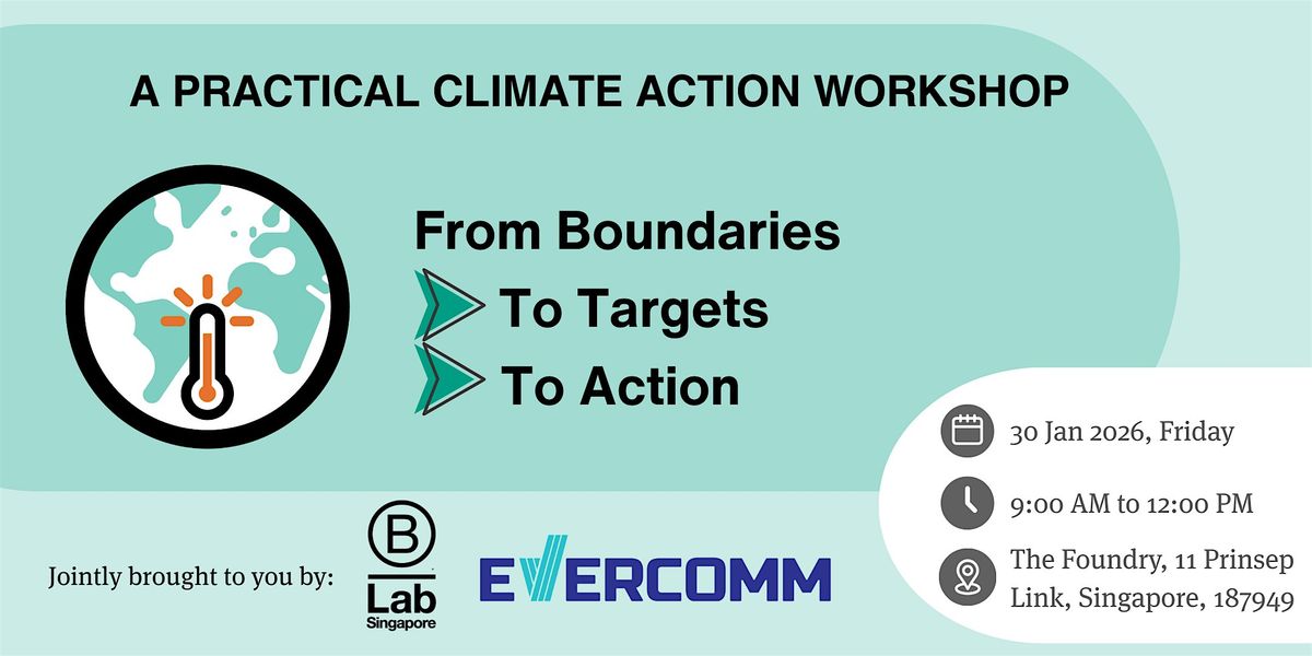 A Practical Climate Action Workshop: From Boundaries, to Targets, to Action, 30 January | Event in Singapore