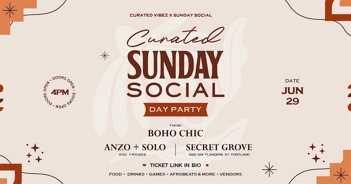 CURATED SOCIAL SUNDAY: DAY PARTY | PORTLAND, 29 June | Event in Portland | AllEvents