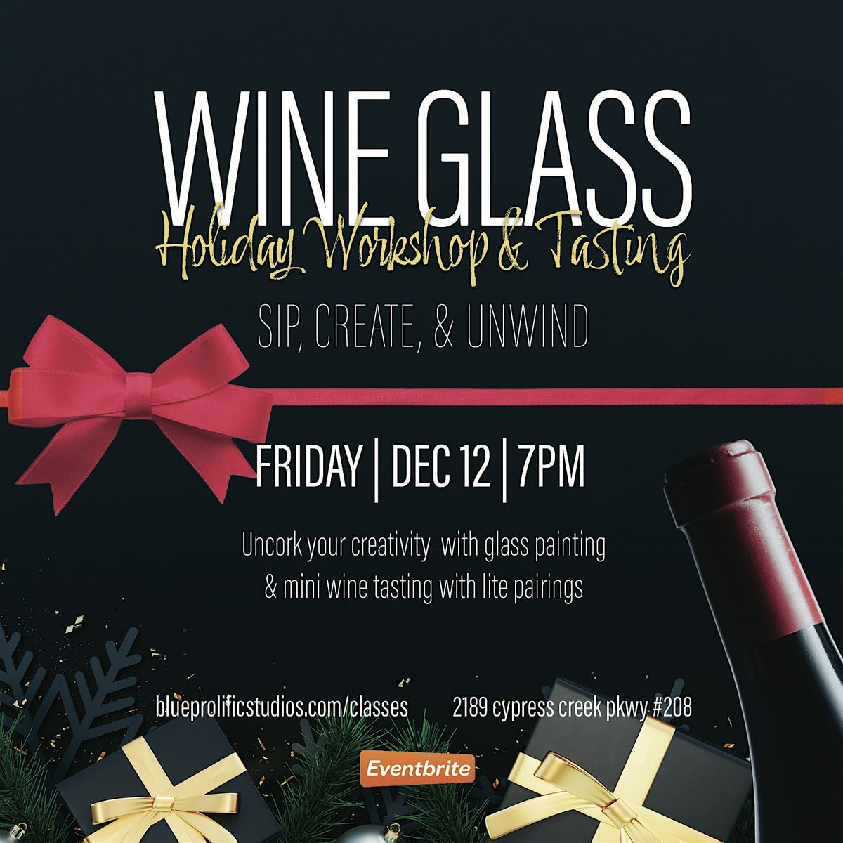 Wine Glass Holiday Workshop, 12 December | Event in Houston | AllEvents