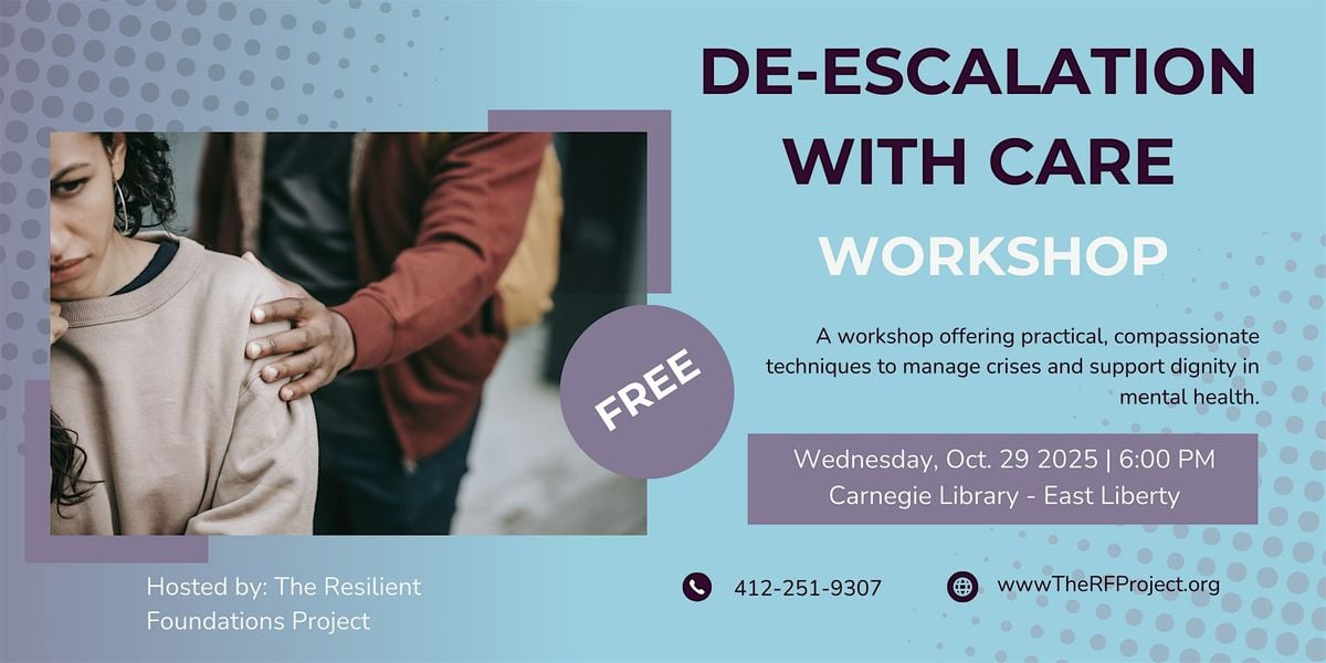 De-escalation with Care Workshop, 29 October | Event in Pittsburgh | AllEvents