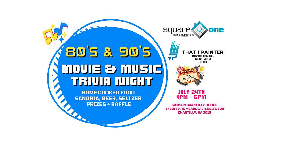 80s & 90's Movie & Music Trivia Night, 24 July | Event in Chantilly | AllEvents
