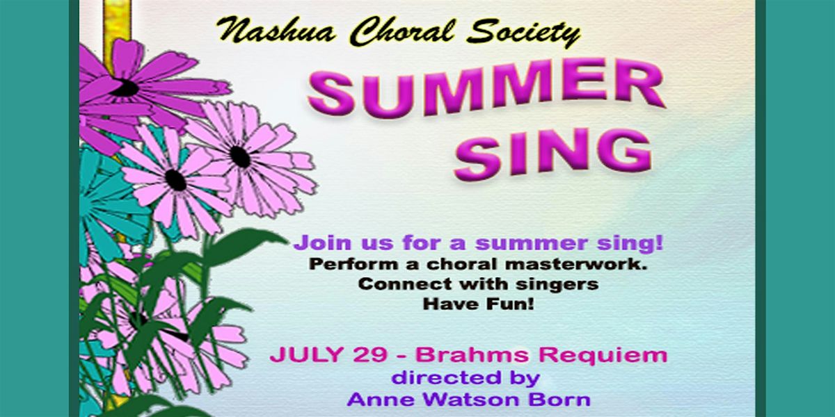 Copy of Nashua Choral Society Summer Sing 3, 29 July | Event in Nashua | AllEvents