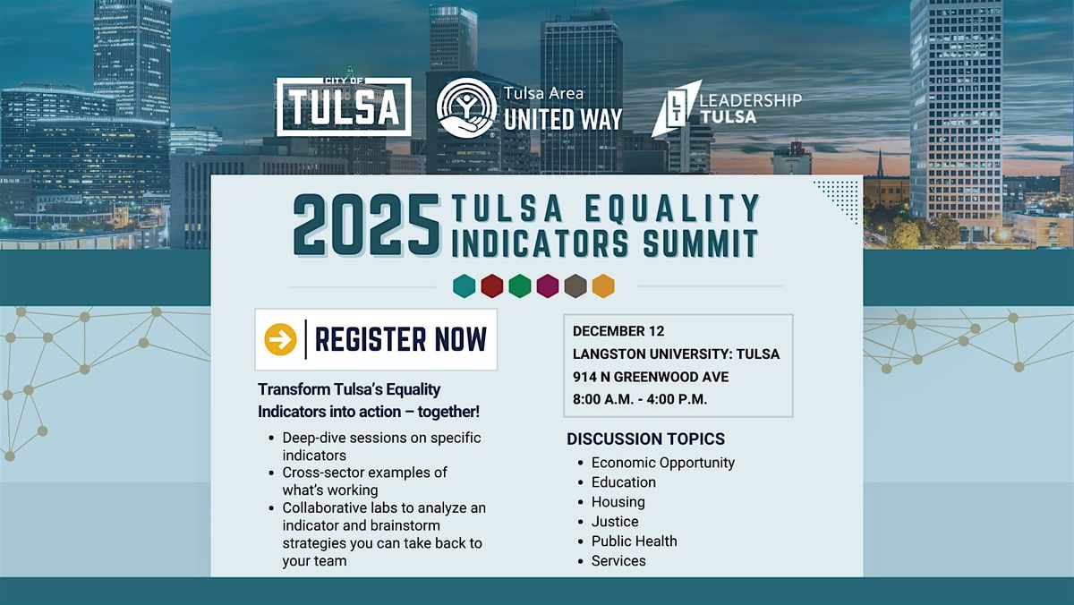 2025 Tulsa Equality Indicators Summit, 12 December | Event in Tulsa | AllEvents