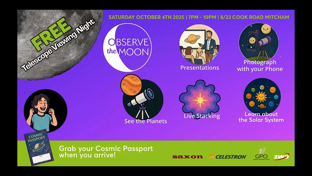 International Observe the Moon Night - Free Public Telescope Viewing Night | Event in Mitcham | AllEvents