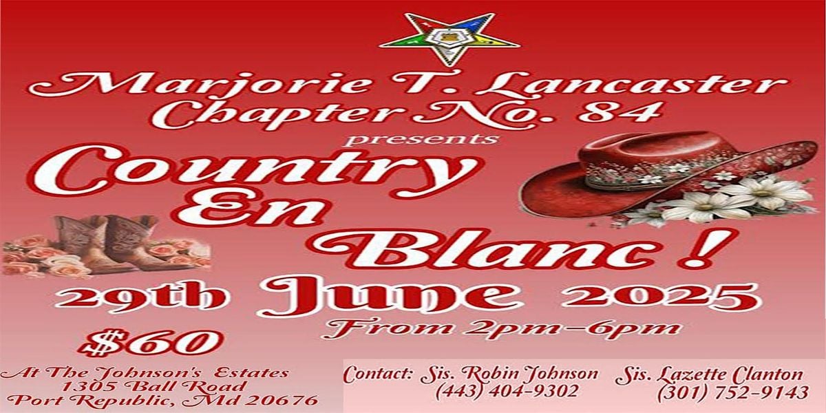 Marjorie T Lancaster Country En Blanc!, 29 June | Event in Port Republic | AllEvents