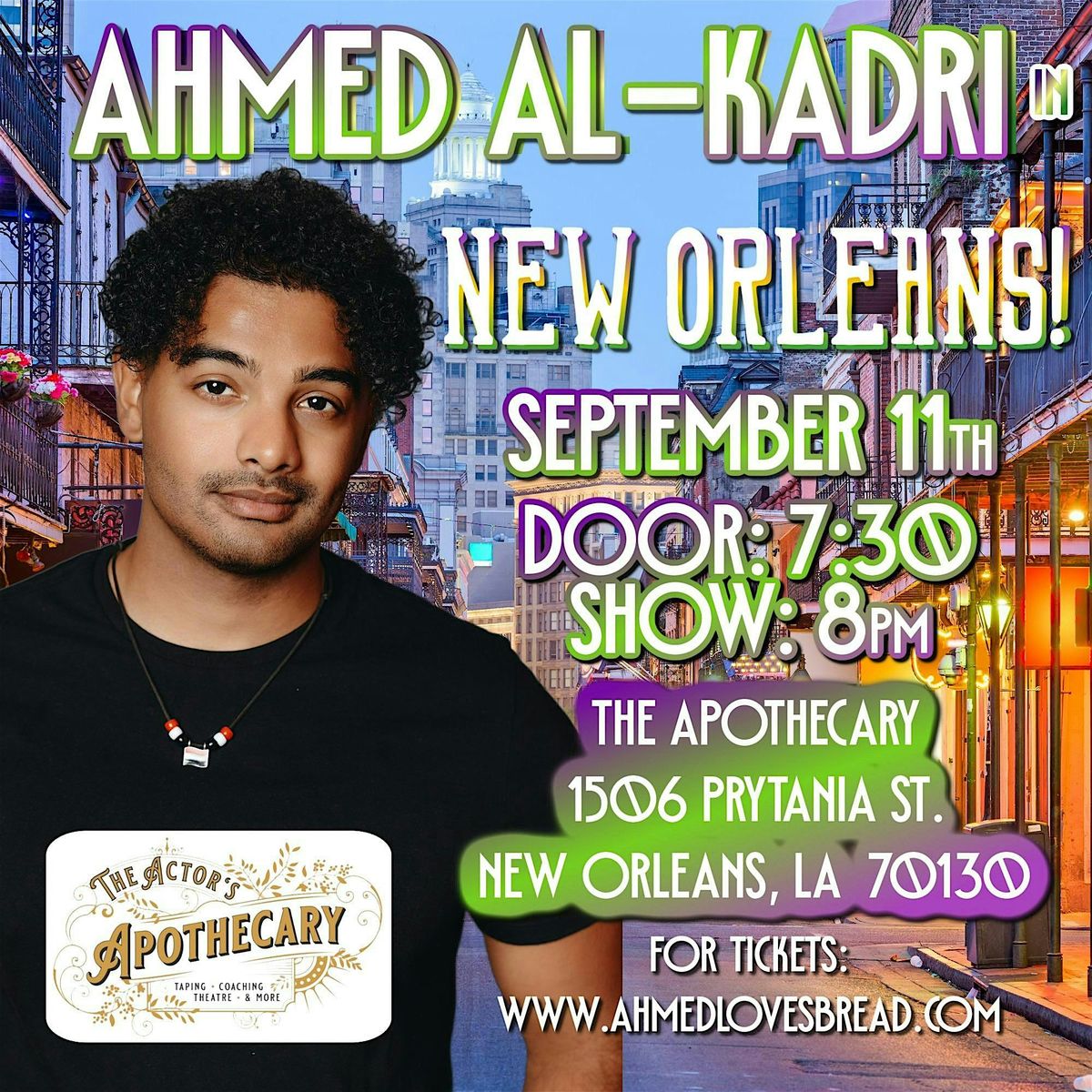 Yemeni-American Comedian Ahmed Al-kadri in NOLA!, 11 September | Event in New Orleans | AllEvents