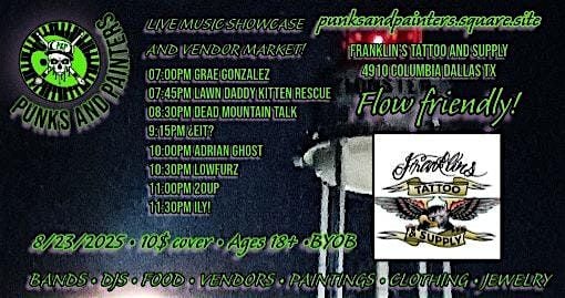 AUG 23RD Punks & Painters at Franklin's Tattoo & Supply, 23 August | Event in Dallas | AllEvents