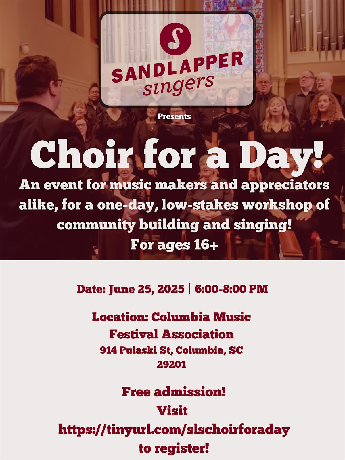 Sandlapper Singers - Choir for a Day!, 25 June | Event in Columbia | AllEvents