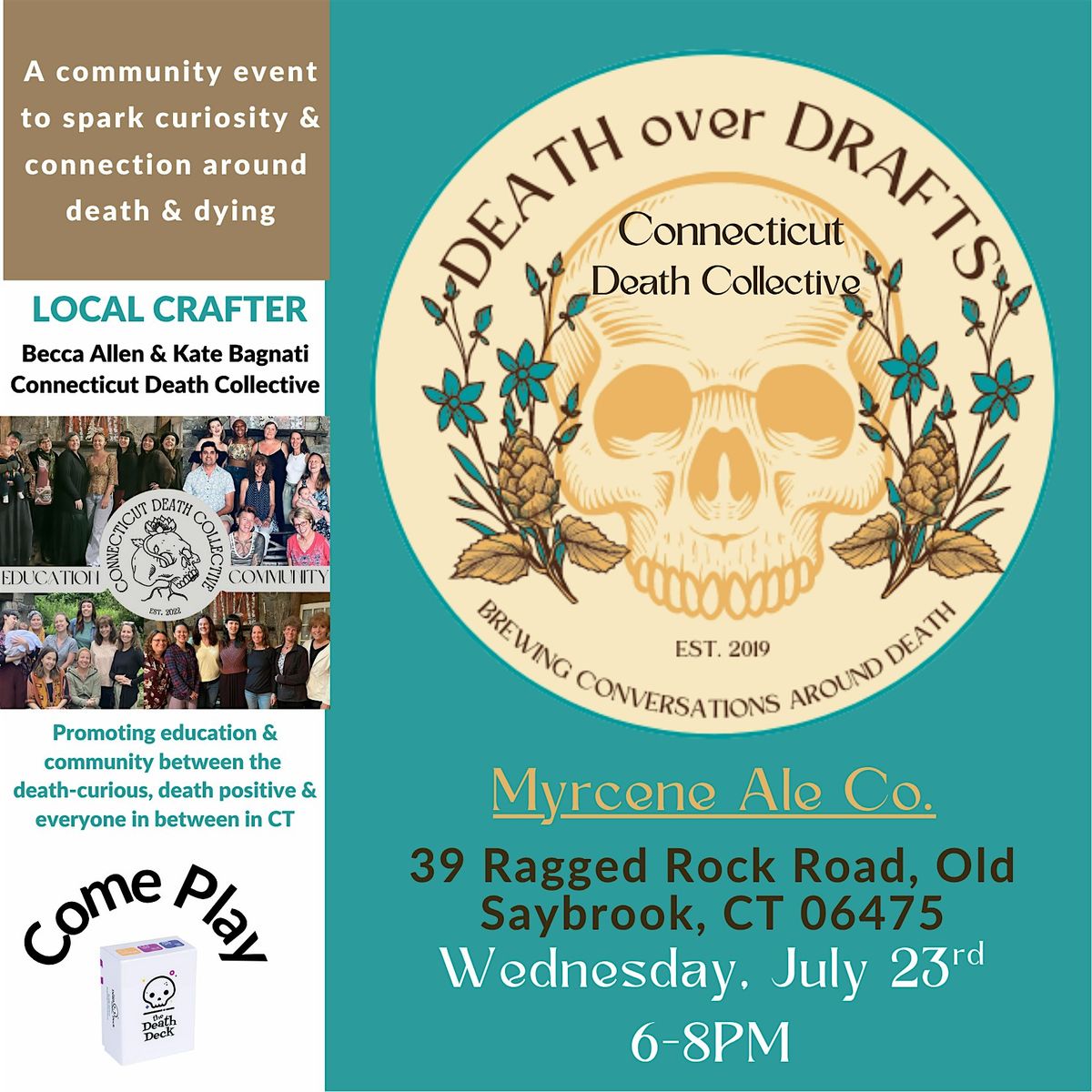 Death over Drafts at Myrcene Ale Co., 23 July | Event in Old Saybrook | AllEvents