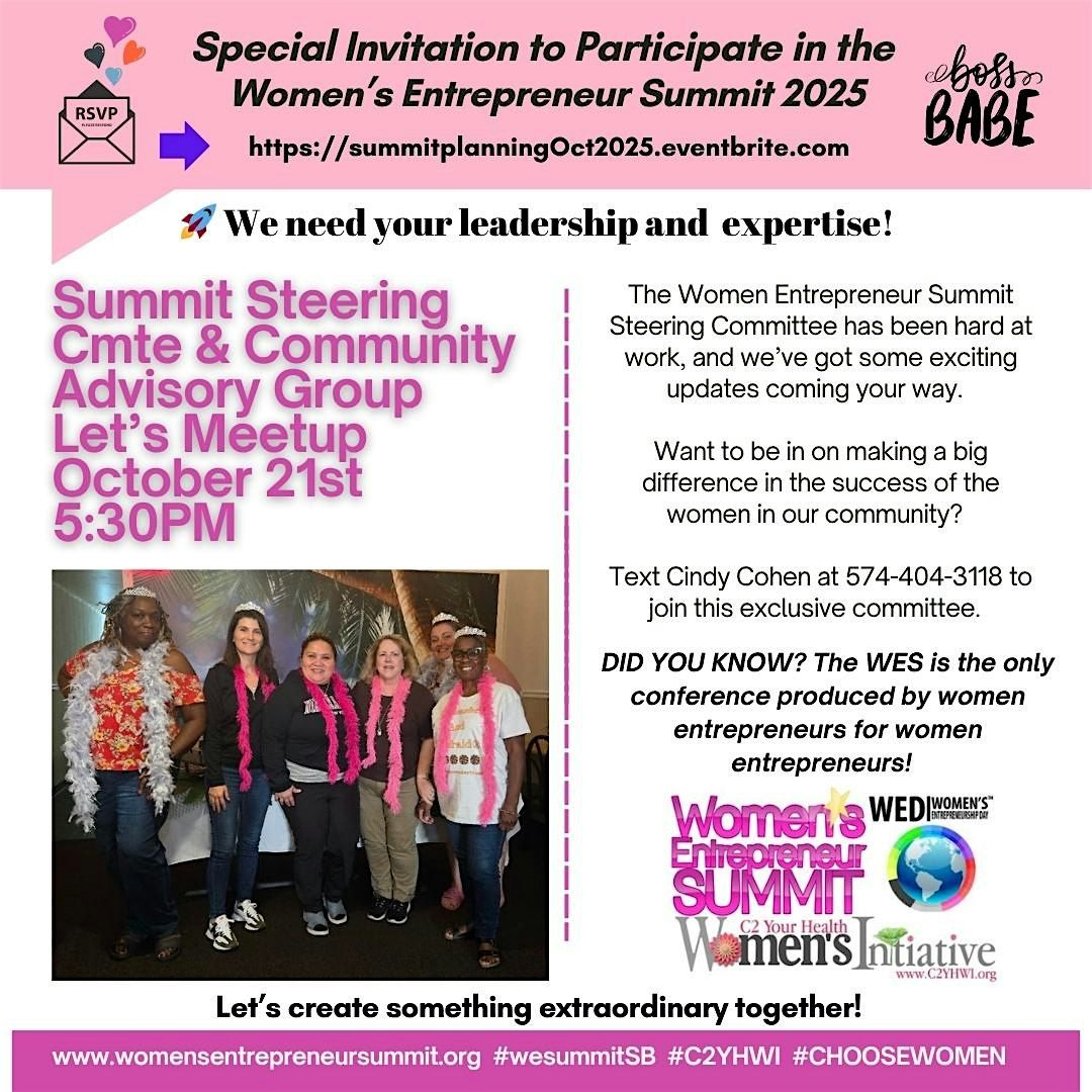 Women's Summit Steering Comte  & Community Advisory Board Grp - Oct. 21, 21 October | Event in South Bend