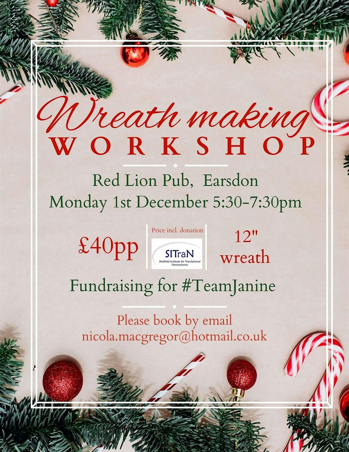 Fundraising wreath making class, 1 December | Event in Earsdon | AllEvents