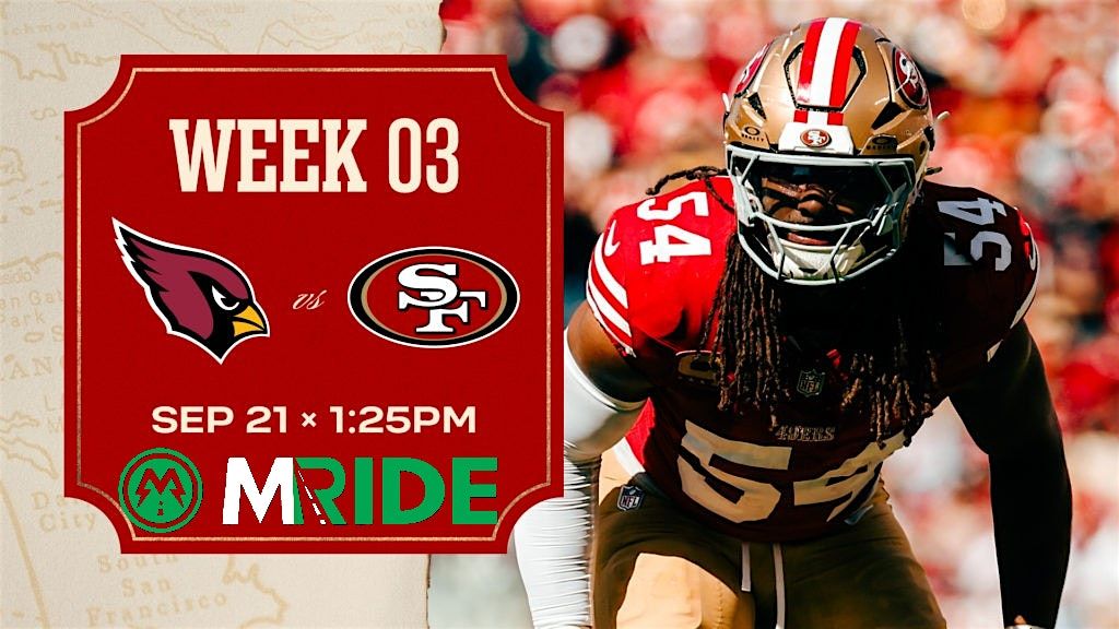 49ers vs CARDINALS SHUTTLE BUS R/T FROM SAN FRANCISCO (MARINA) 9/21/2025, 21 September | Event in San Francisco