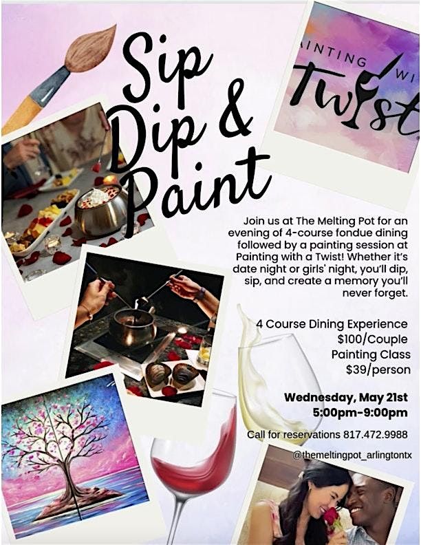Sip Dip and Paint, 21 May | Event in Arlington | AllEvents