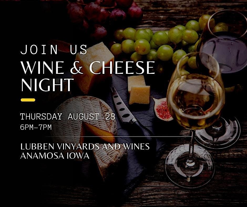 Wine & Cheese Night, 28 August | Event in Anamosa | AllEvents