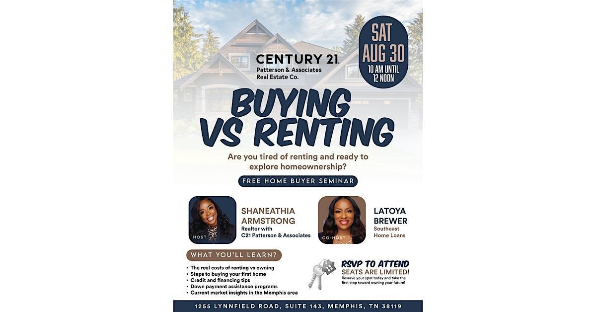 Renters vs. Buyers: Your Path to Homeownership – Free Seminar, 30 August | Event in Memphis | AllEvents