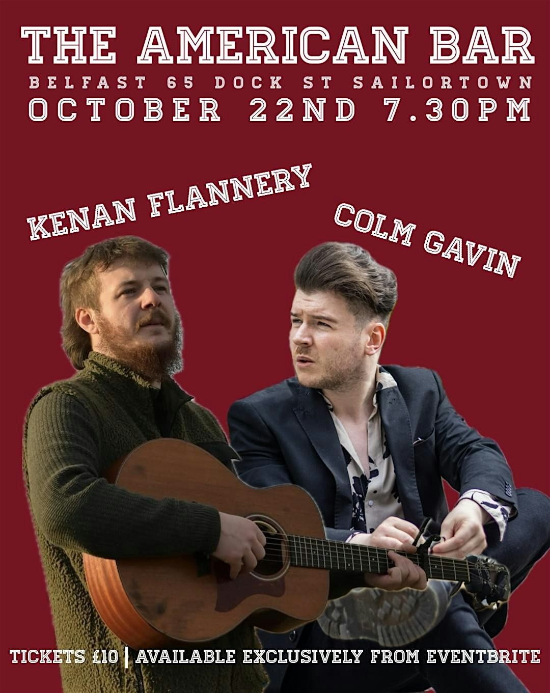 Colm Gavin & Kenan Flannery | Live in The American Bar Belfast, 22 October | Event in Belfast | AllEvents