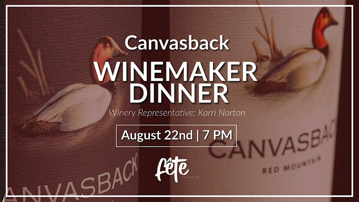 Canvasback Wine Dinner, 22 August | Event in Spokane | AllEvents