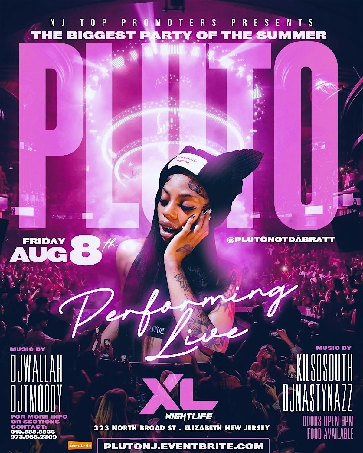 PLUTO PERFORMING LIVE AT XL 8/8 “THE BIGGEST PARTY OF THE SUMMER”, 8 August | Event in Elizabeth | AllEvents